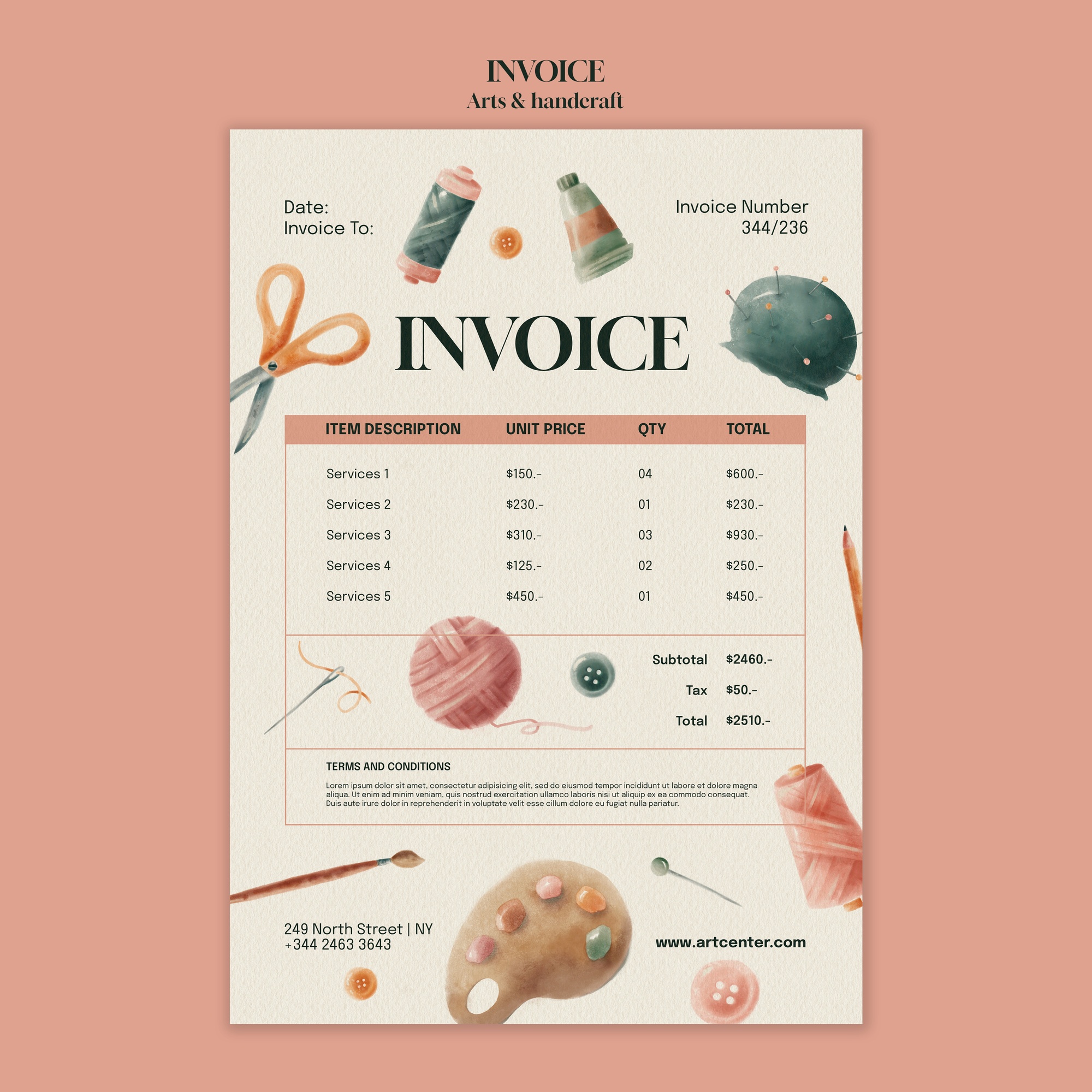 Sample swatches and price notes
